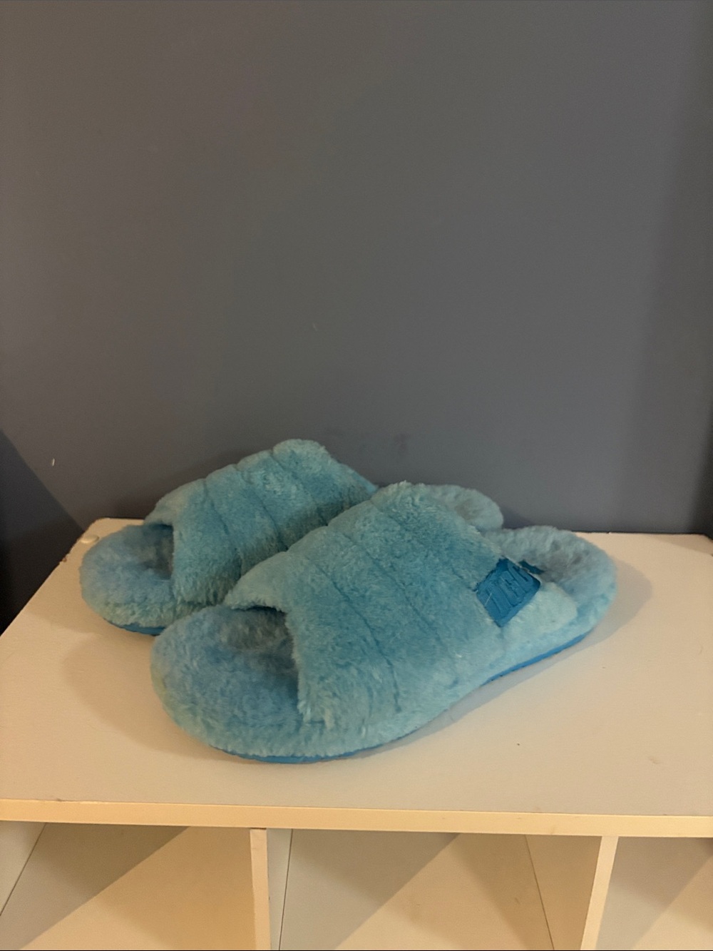 UGG Blue Fuzz Yeah Slide Slippers